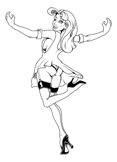 Pin Up Girl Coloring Pages - ClipArt Best