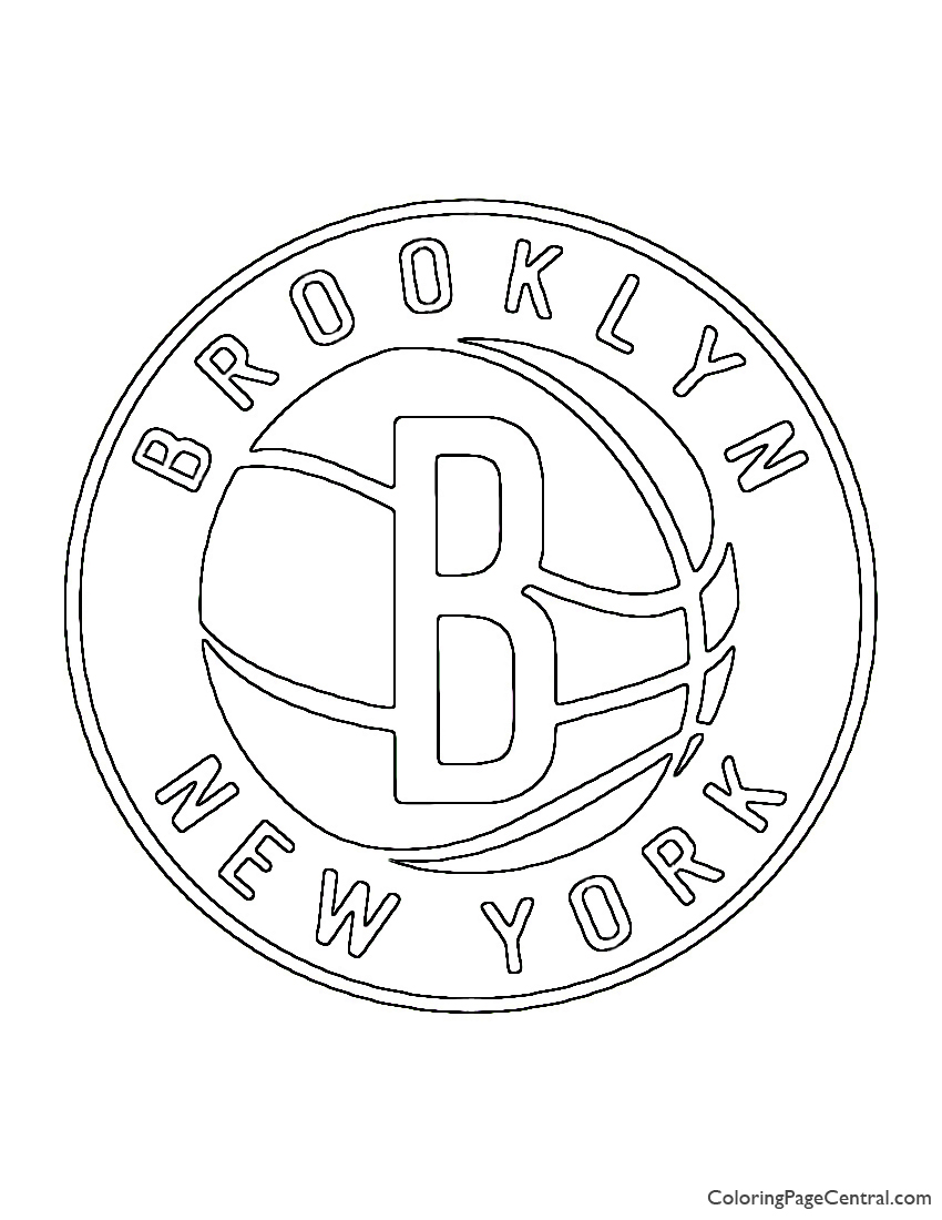 NBA Brooklyn Nets Logo 02 Coloring Page | Coloring Page Central