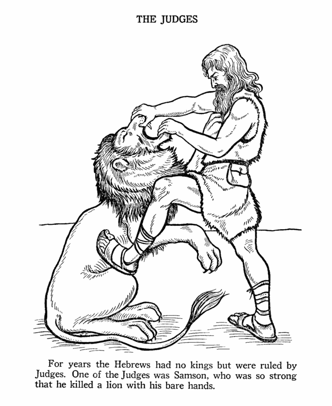Bible Printables - Old Testament Bible Coloring Pages - Samson and ...