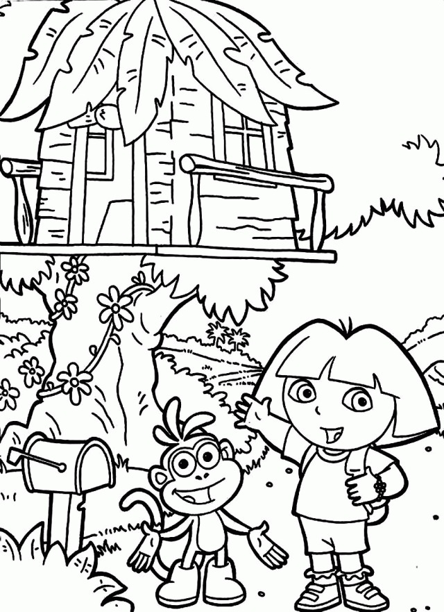 Free Tree House Coloring Pages Coloring Home