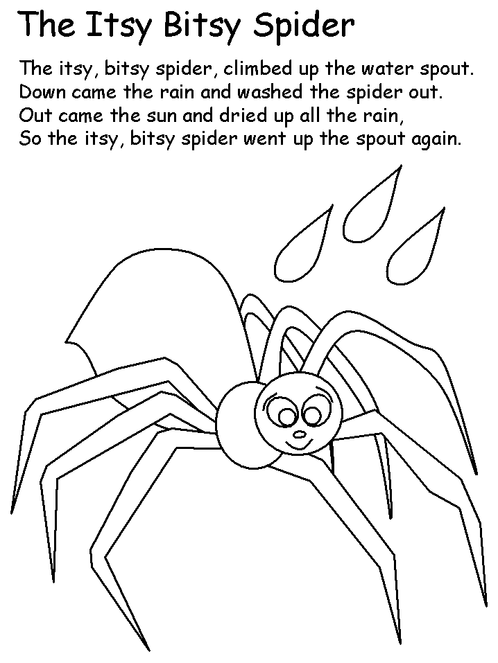 Itsy Bitsy Spider Coloring Page Coloring Home