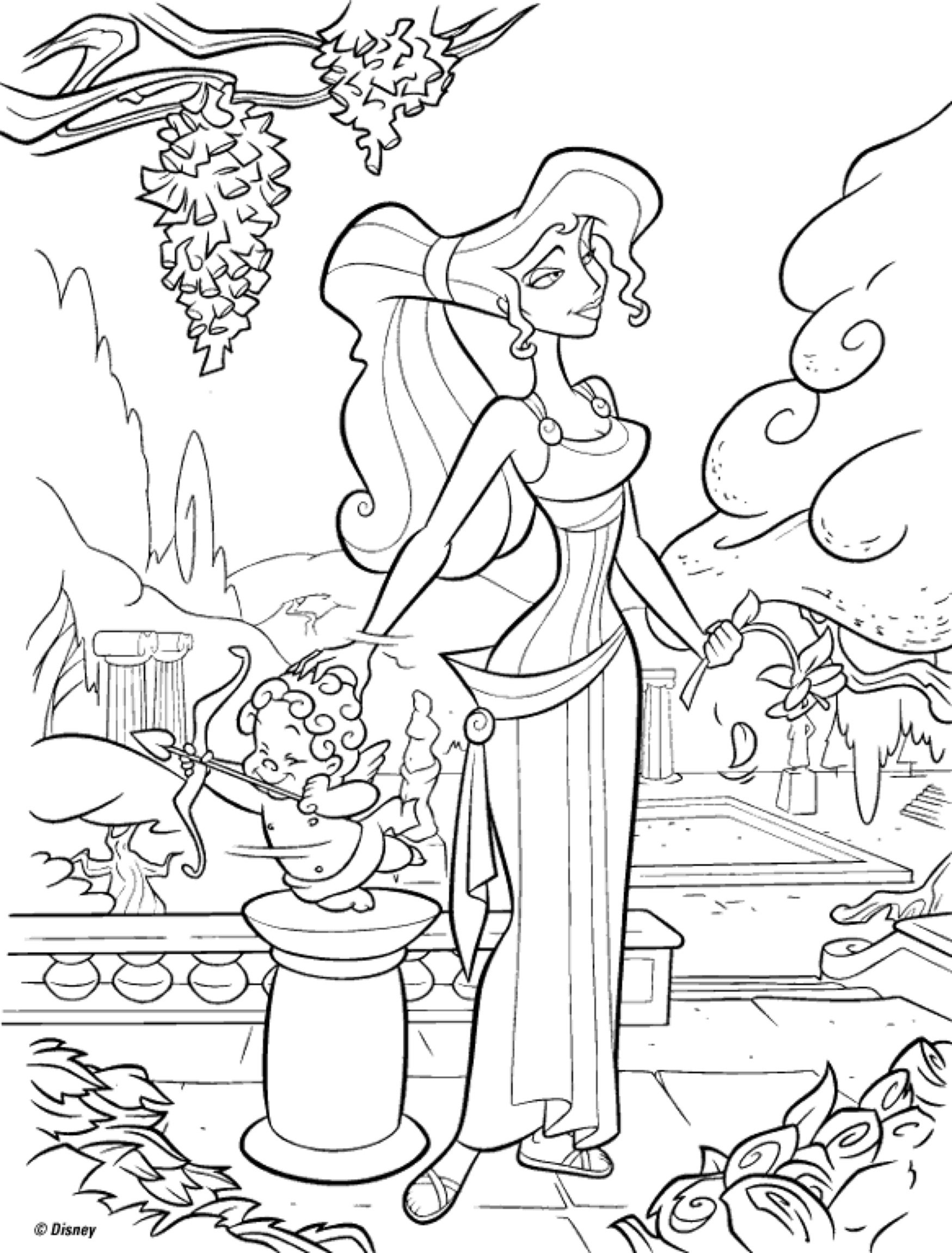 Hercules And Meg - Coloring Pages for Kids and for Adults