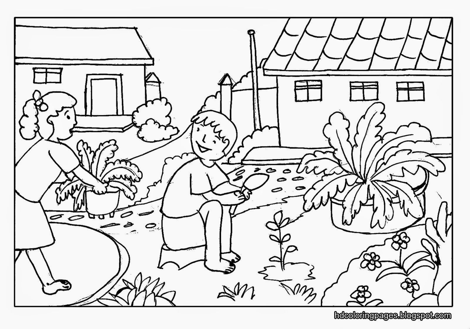 Gardening Coloring Pages for
