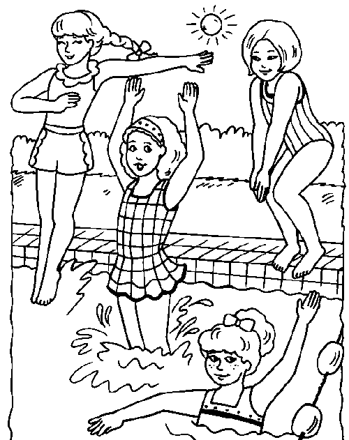 Swimming Pool Coloring Page