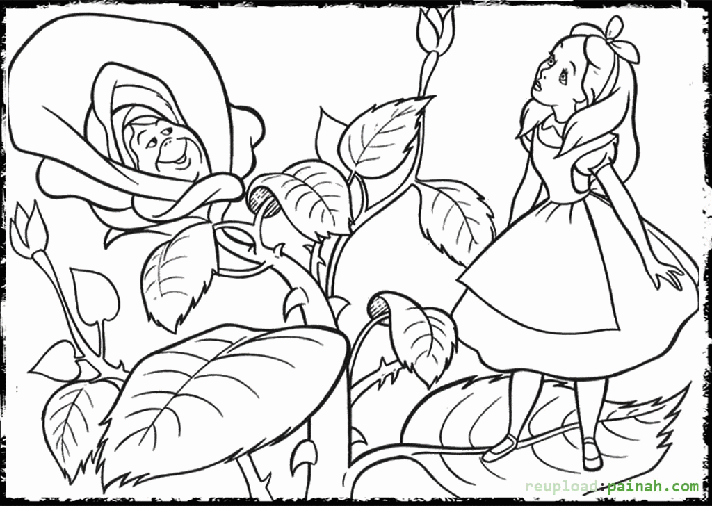 Alice in wonderland coloring pages to download and print for free