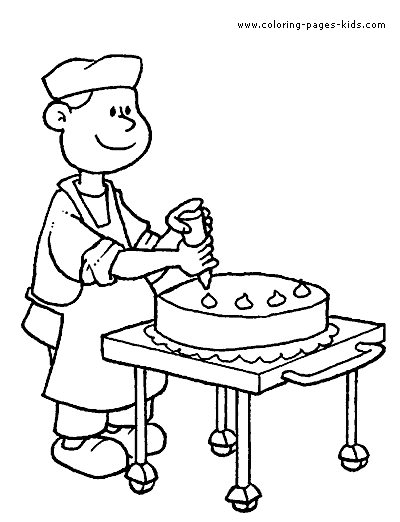 baker job color page | Coloring pages, Free coloring pages ...
