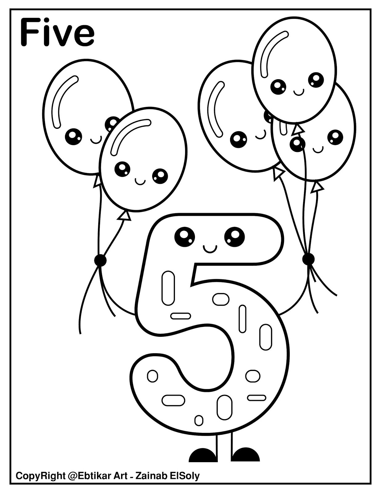 Number 5 Coloring Pages   Coloring Home