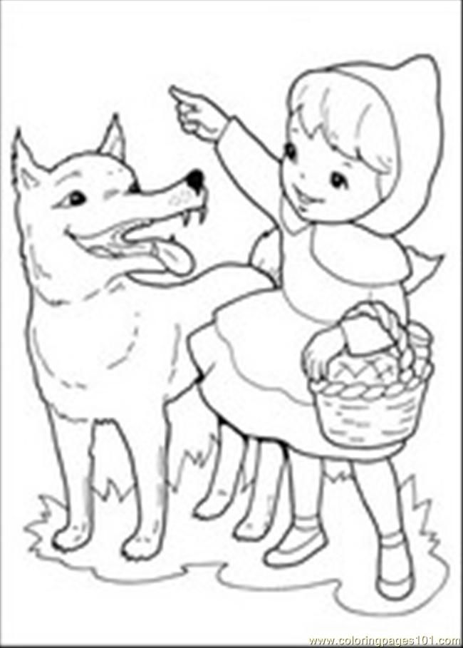 Coloring Pages Roodkapje 1 (Mammals > Wolf) - free printable 