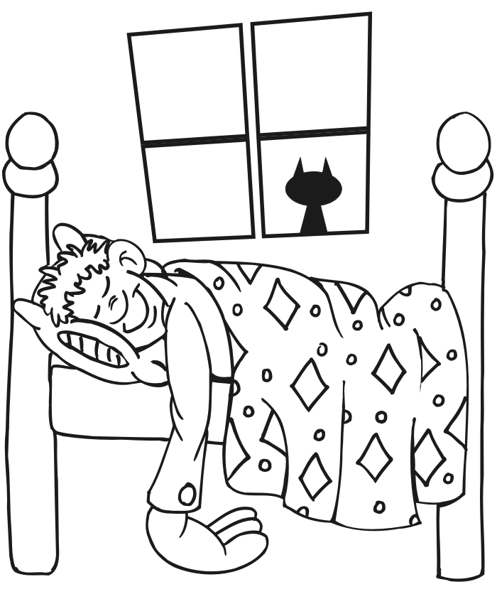 Sleeping Coloring Page | Family Coloring Page