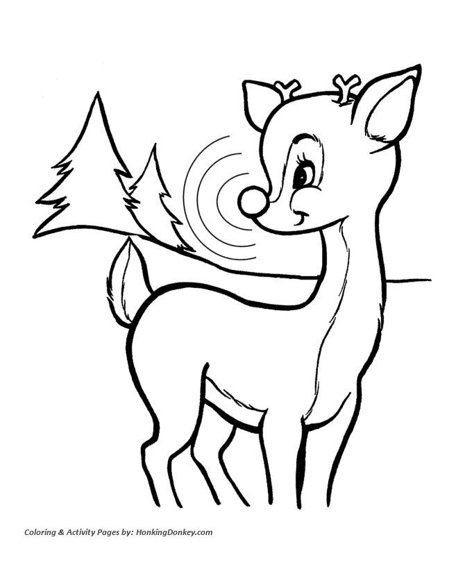 Rudolph the Red Nose Reindeer Coloring Page - Rudolph is a ...