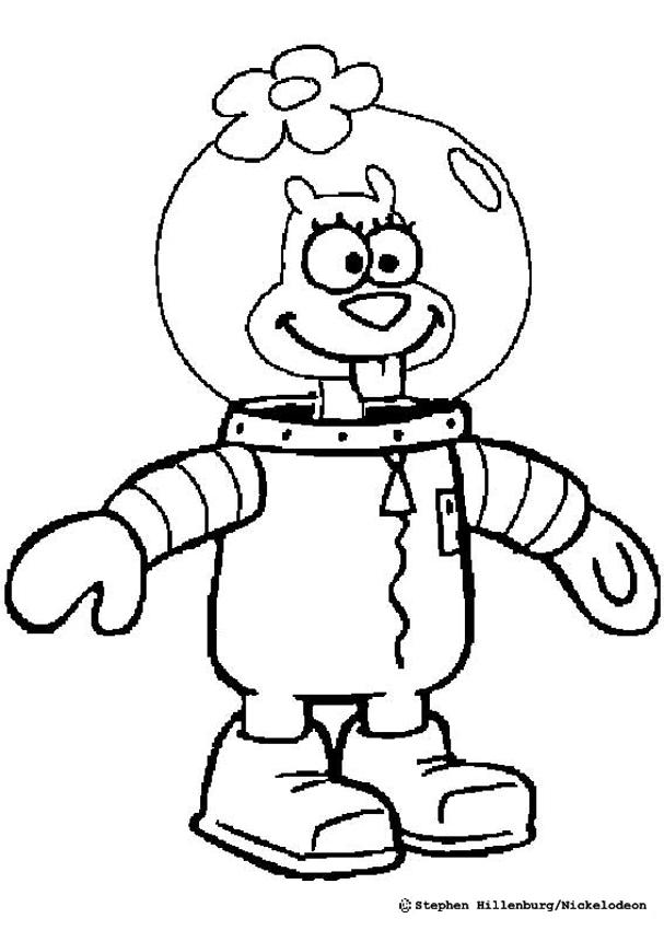 SANDY CHEEKS coloring pages - Sandy Cheeks the squirrel from Texas