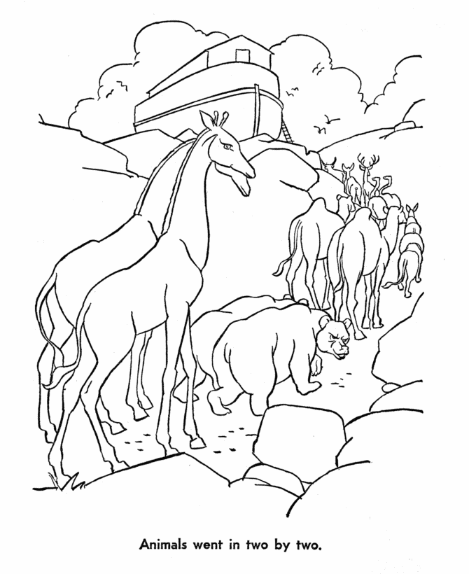Bible Story characters Coloring Page Sheets - Noah and the Ark 