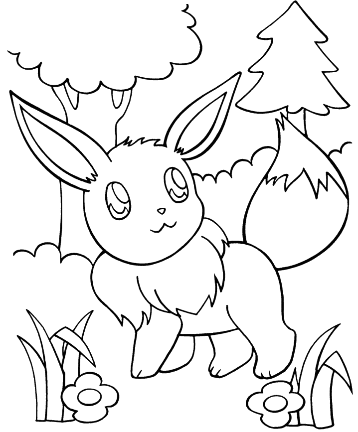 Pokemon Eevee Coloring Pages |Pokemon coloring pages Kids Coloring Day