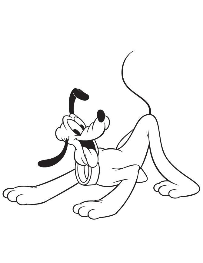 Disneys Pluto Dog Wants To Play Coloring Page | Free Printable 