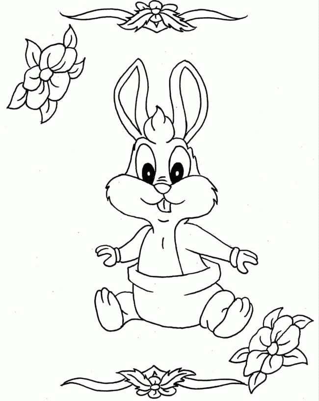 Cute Baby Bugs Bunny Coloring Pages - Looney Tunes Cartoon 