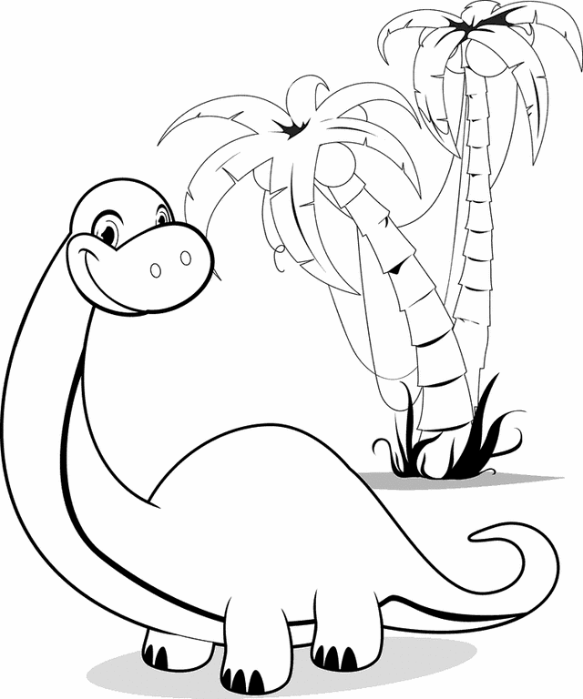 Dinosaur Brontosaurus - Free Printable Coloring Pages