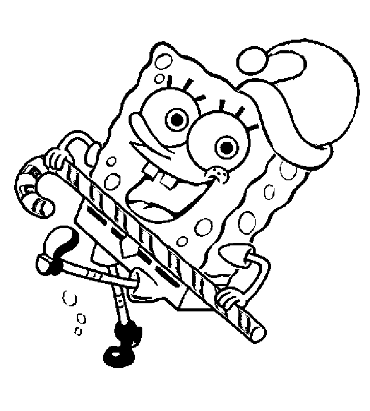 Spongebob and Candy Christmas Coloring Pages – Spongebob Christmas 