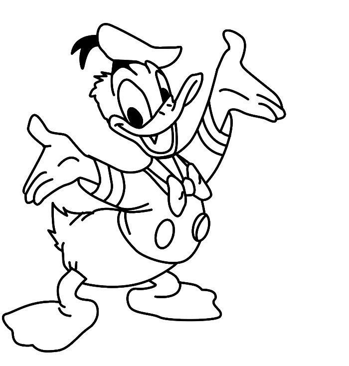 Donald Duck Is Playing The Drum Coloring Pages - Donald Duck 