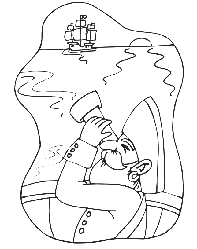 Pirate Coloring Page | Pirate Spotting Other Ship
