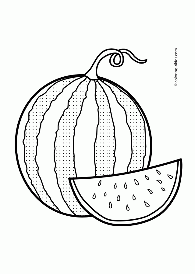 Watermelon Fruits Coloring Pages For Kids Printable Free 225624 