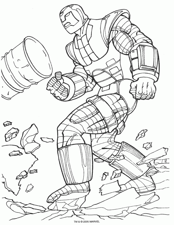 Iron Man e fish Colouring Pages
