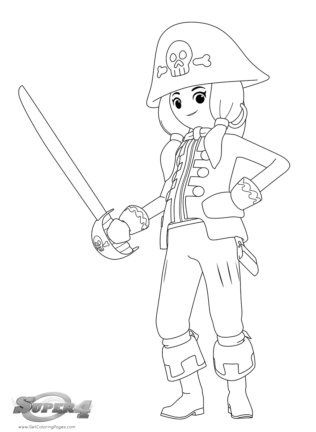 Playmobil Super 4 Coloring Pages Girl Pirate - Get Coloring Pages