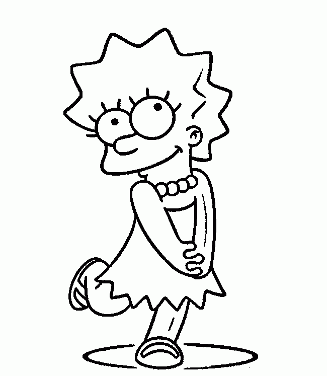 Lisa Simpson Shy Coloring Pages For Kids #gQx : Printable Simpsons ...