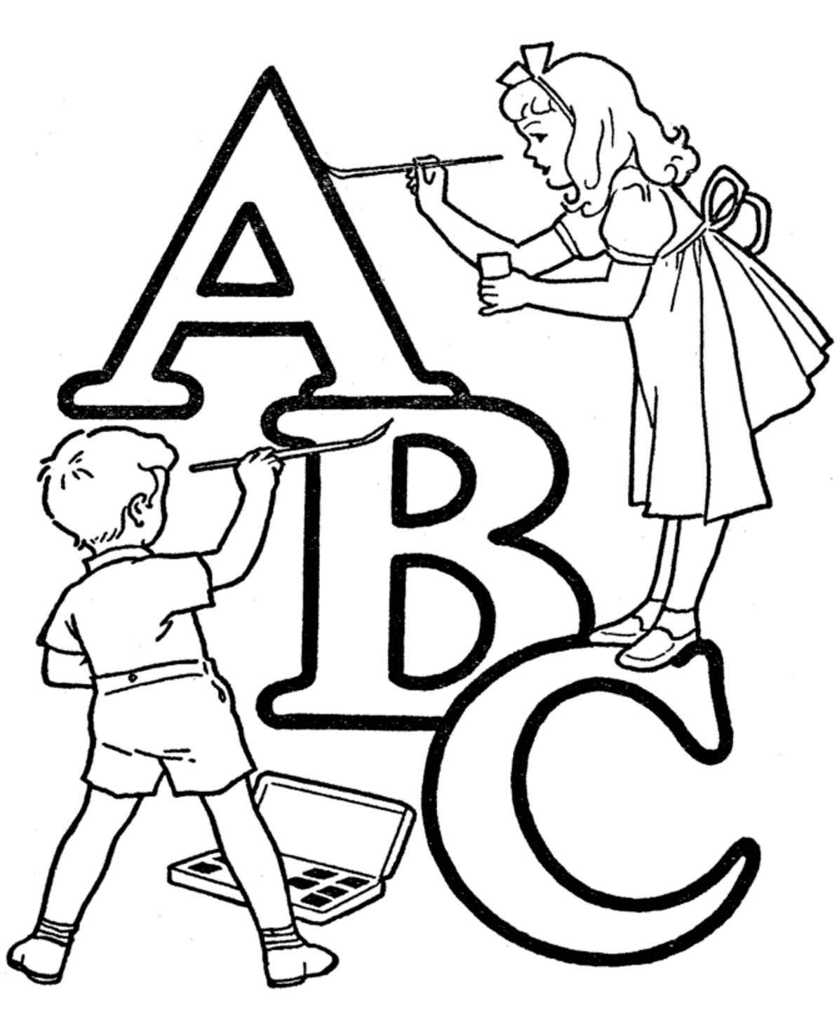 Free Kids Coloring Pages With Abc Coloring Home