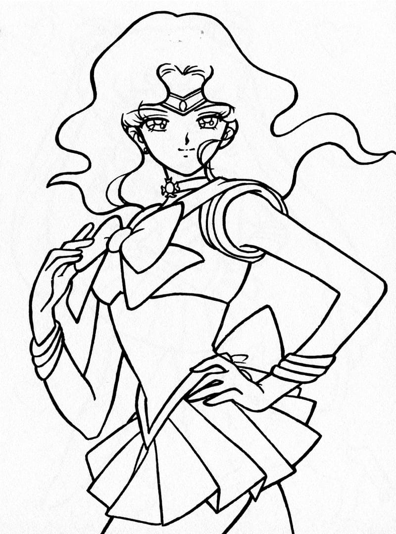 Cool Sailor Neptune Coloring Page - Free Printable Coloring Pages for Kids