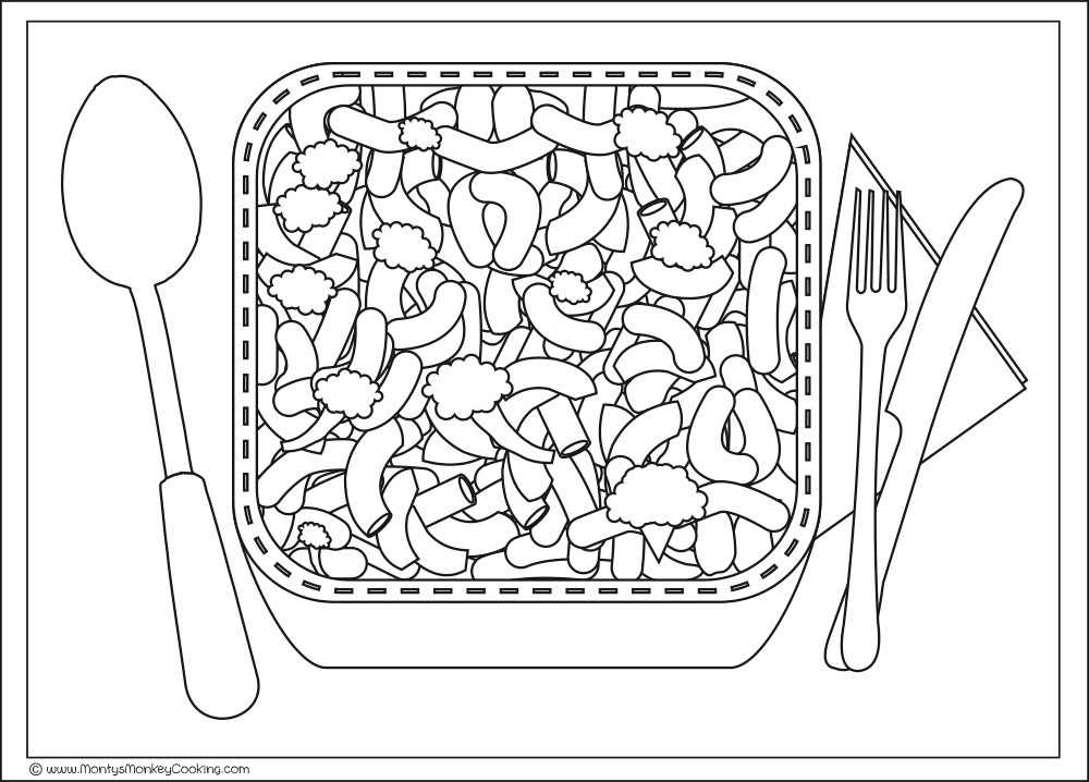 Macaroni and Cheese Coloring Page - Get Coloring Pages