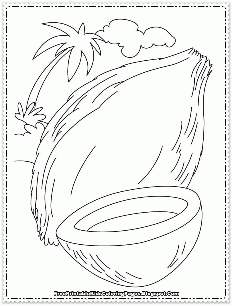 Coconut Printable Coloring Page Free Printable Kids Coloring Pages ...