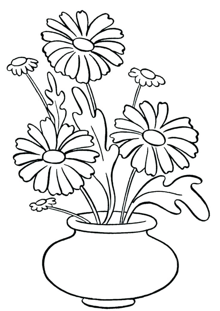 Flower Vase Coloring Page Flowers In Vase Coloring Pages Vase With | Flower  drawing, Flower coloring pages, Printable flower coloring pages