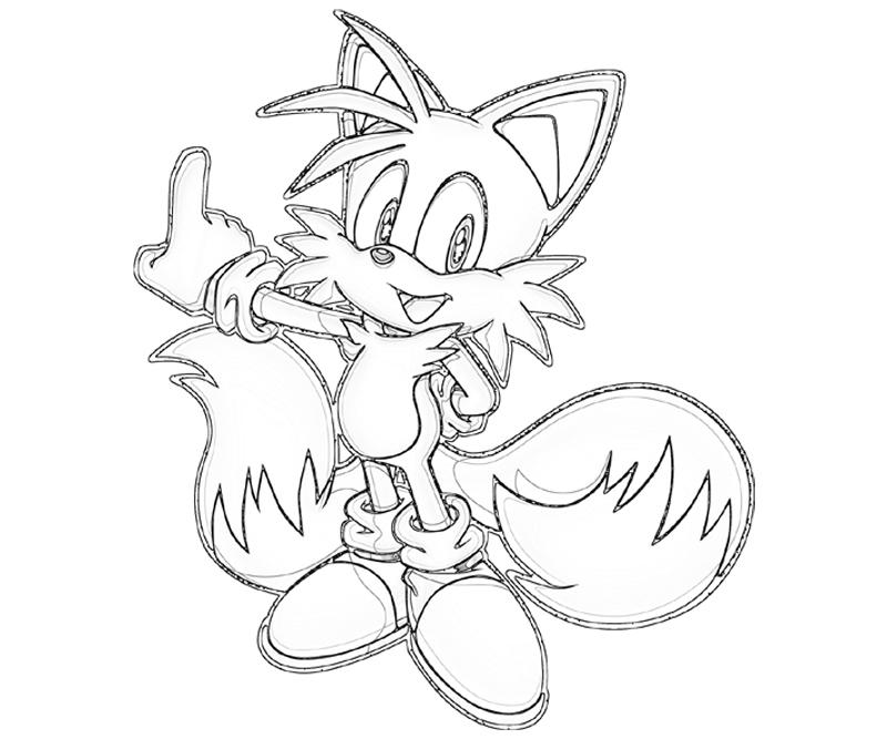 Tails the fox coloring pages