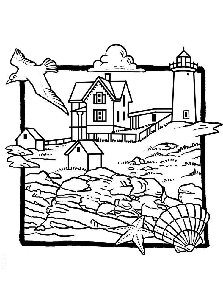 Michigan Lighthouses Coloring Page (Page 1) - Line.17QQ.com