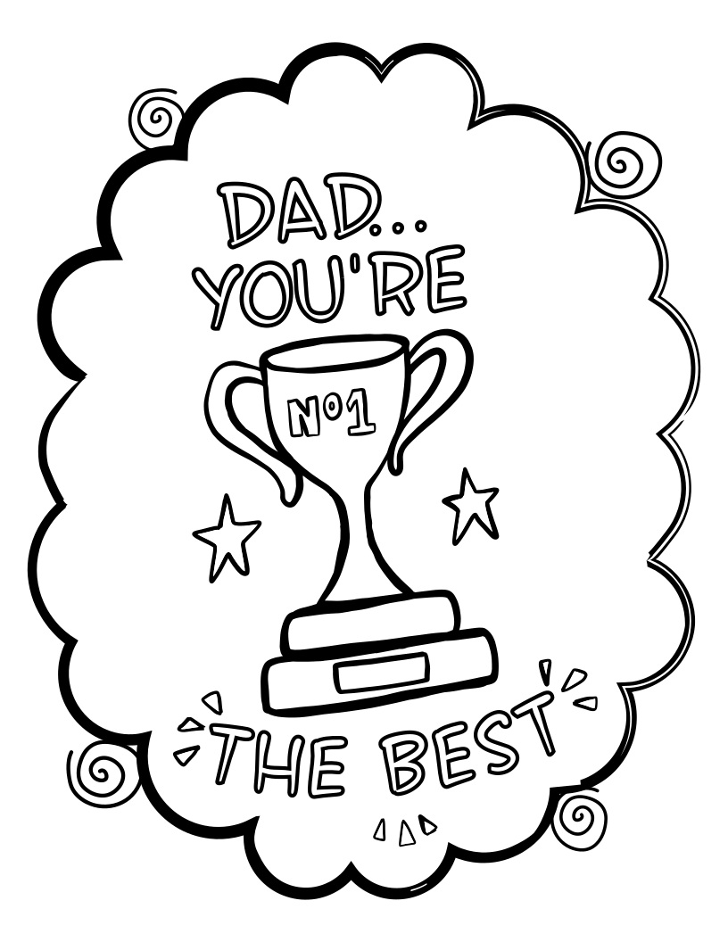 Best Dad Ever Coloring Page Archives -