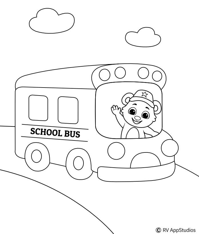 Printable School Bus Coloring Pages