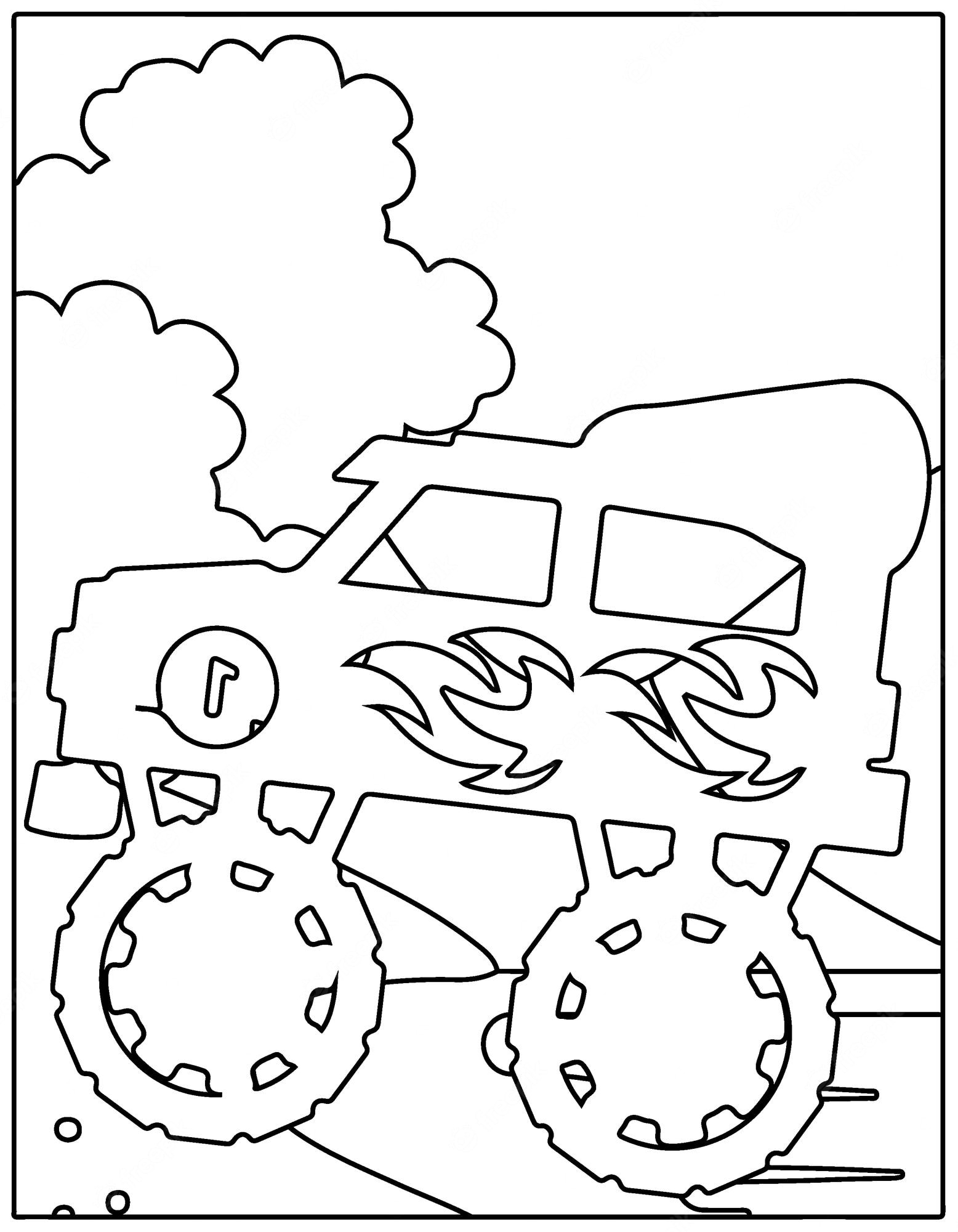 Premium Vector | Cartoon funny off roadmonster truck coloring pages