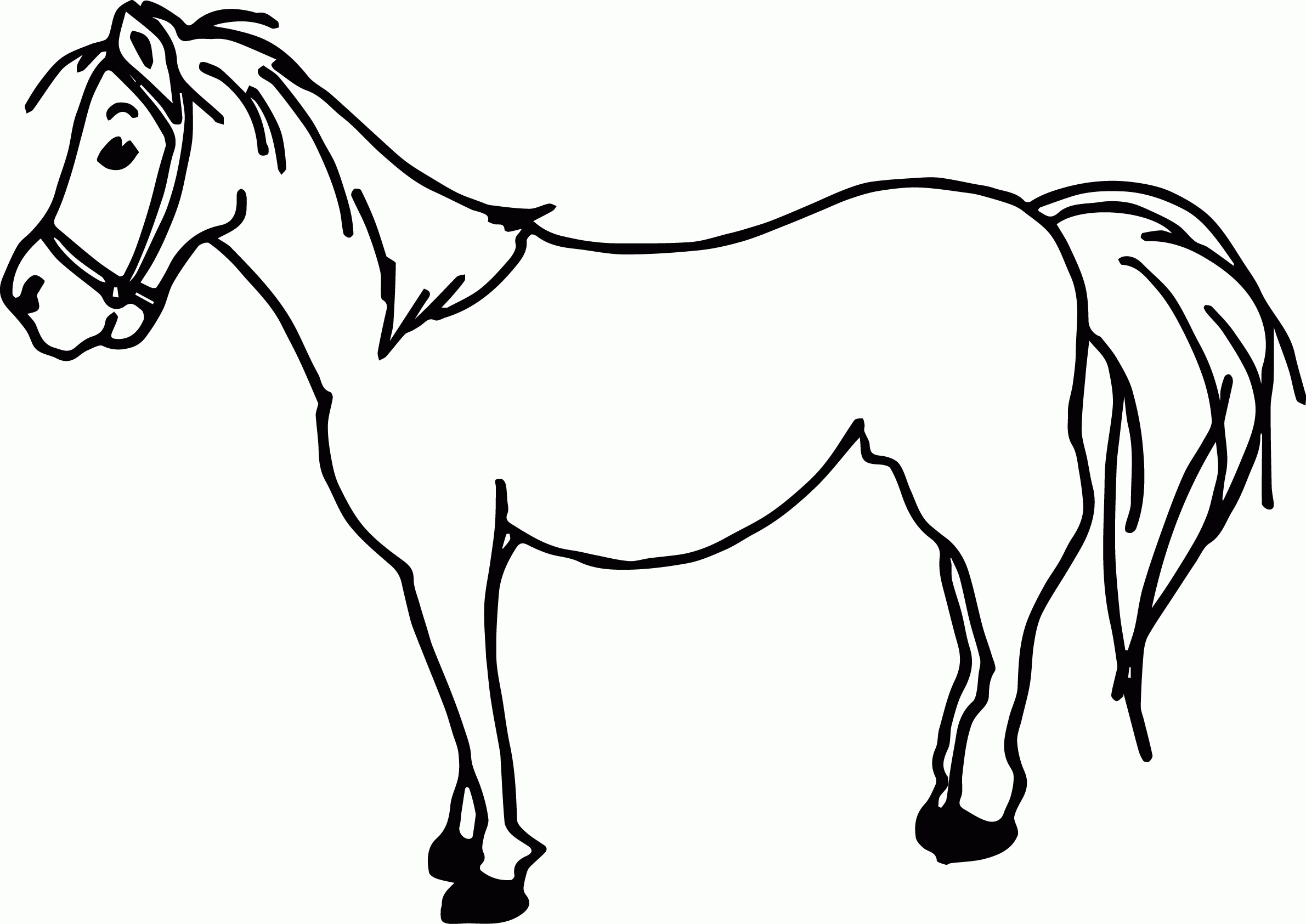Download Horses Cartoon Coloring Page - Coloring Home