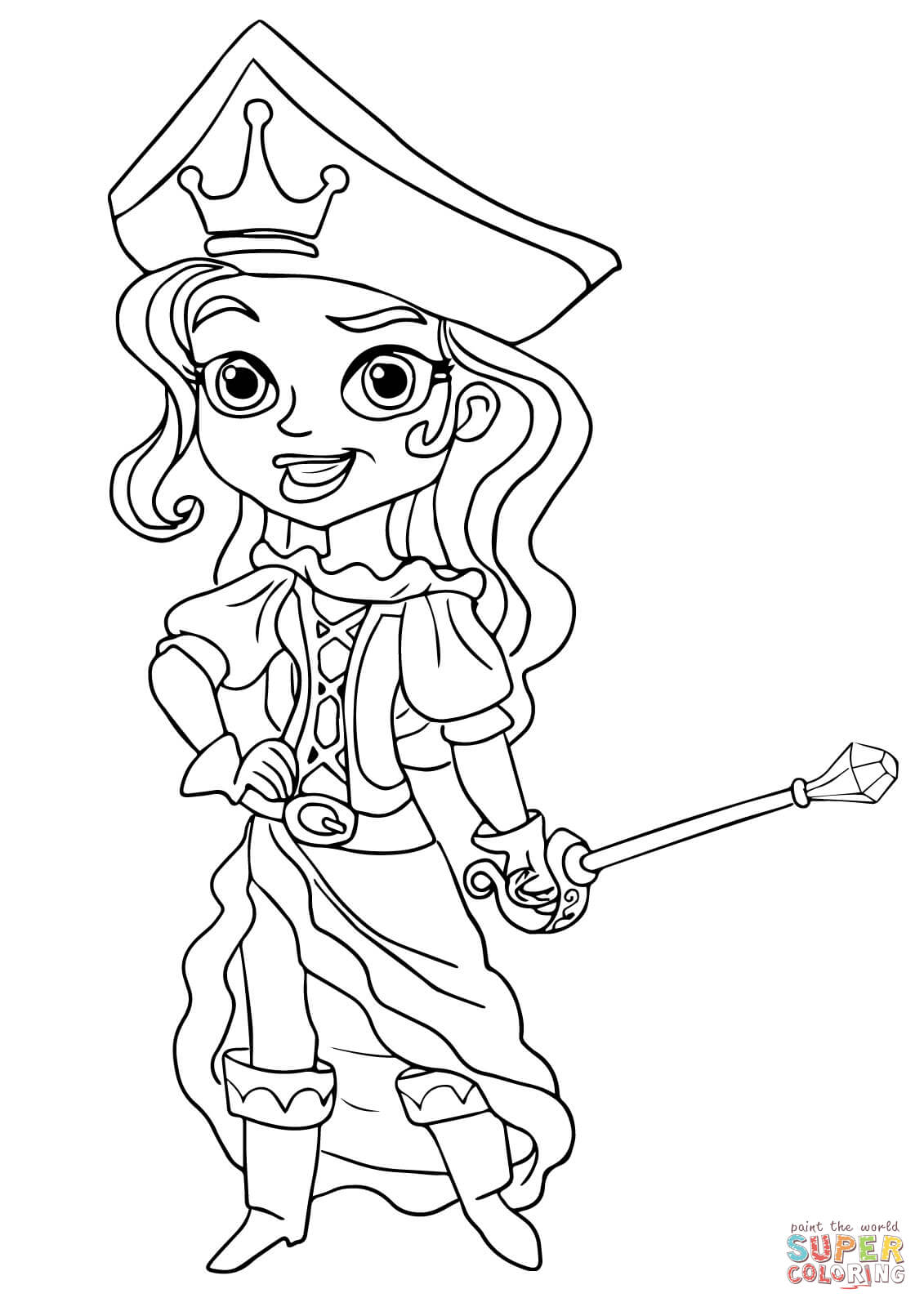 The Pirate Princess coloring page | Free Printable Coloring Pages