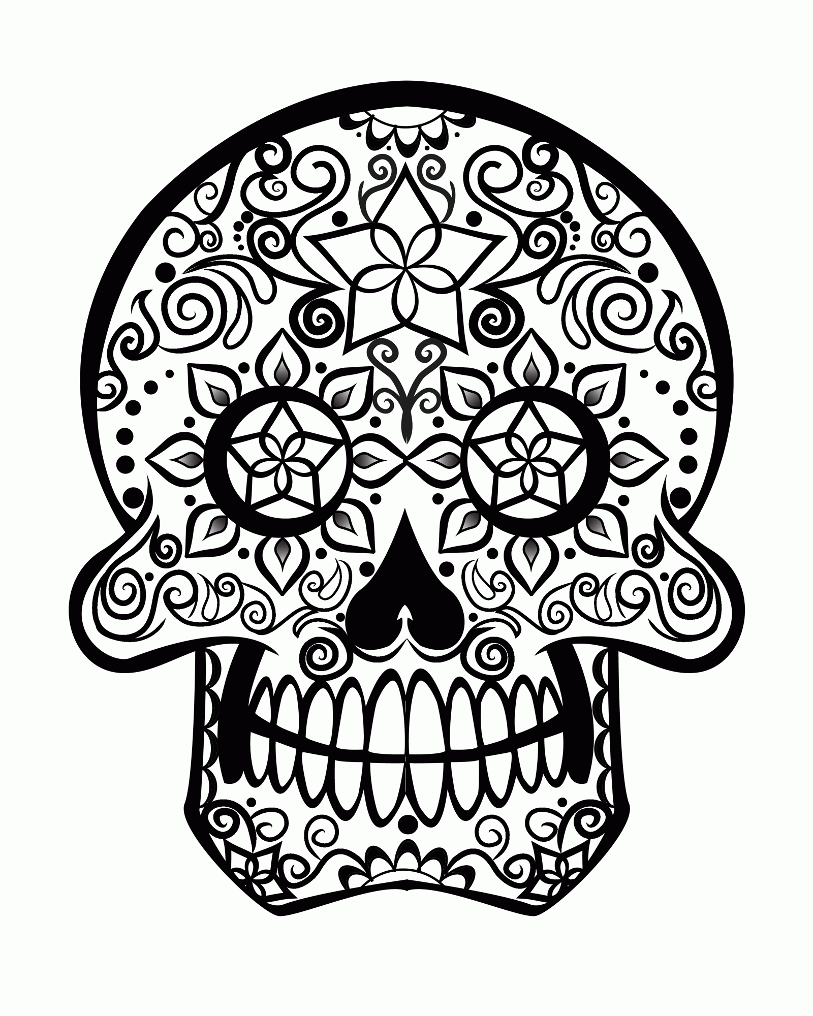 Simple Sugar Skull Coloring Pages - Coloring Home