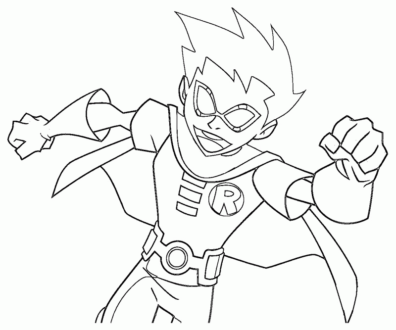 6 Pics of Teen Titans Go Robin Coloring Pages - Teen Titans Robin ...