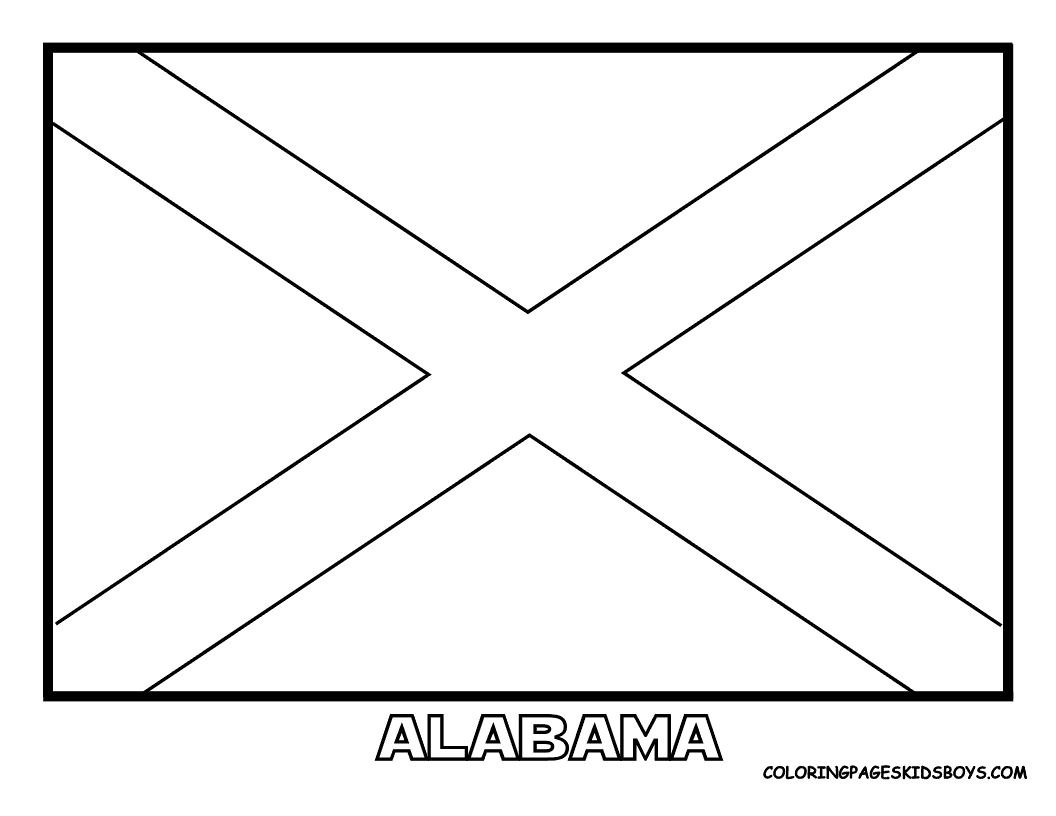 Alabama State Flag Coloring Sheet - High Quality Coloring Pages