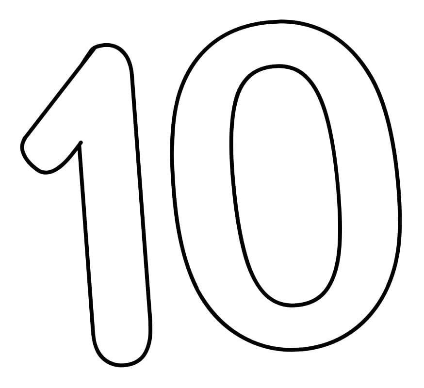 Free Number 10 Coloring Page - Free Printable Coloring Pages for Kids