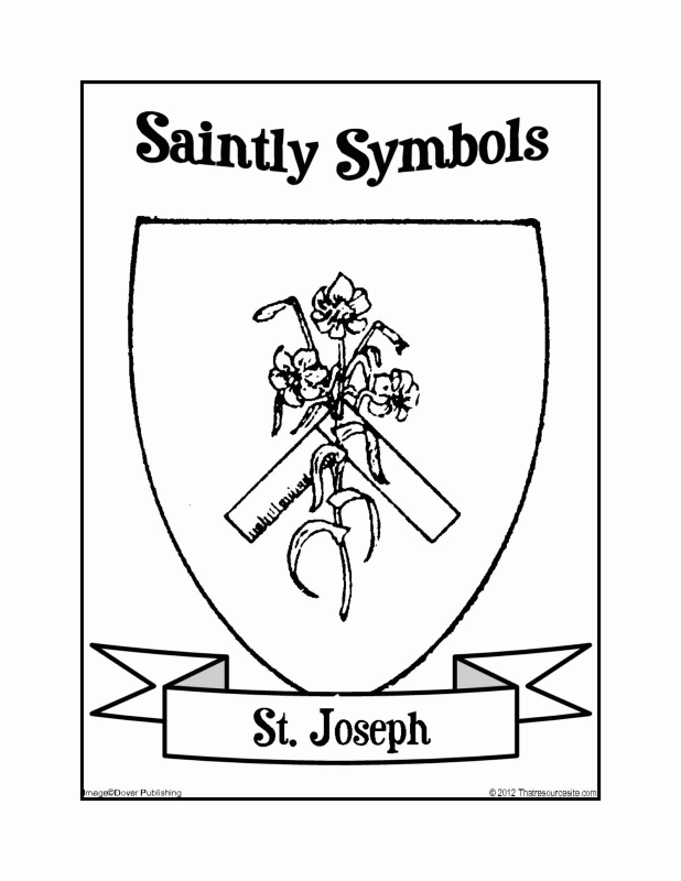 Saintly Symbols of St. Joseph Coloring Sheet | That Resource Site