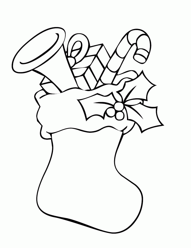 Coloring Pages Christmas Stocking Coloring Home