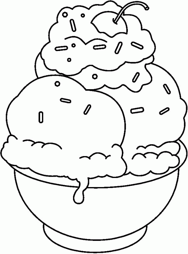 Banana Split Coloring Page - Coloring Home