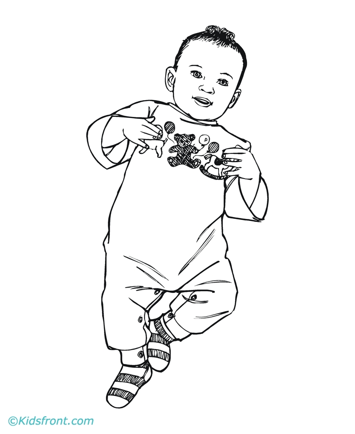 Baby Boy Coloring Page