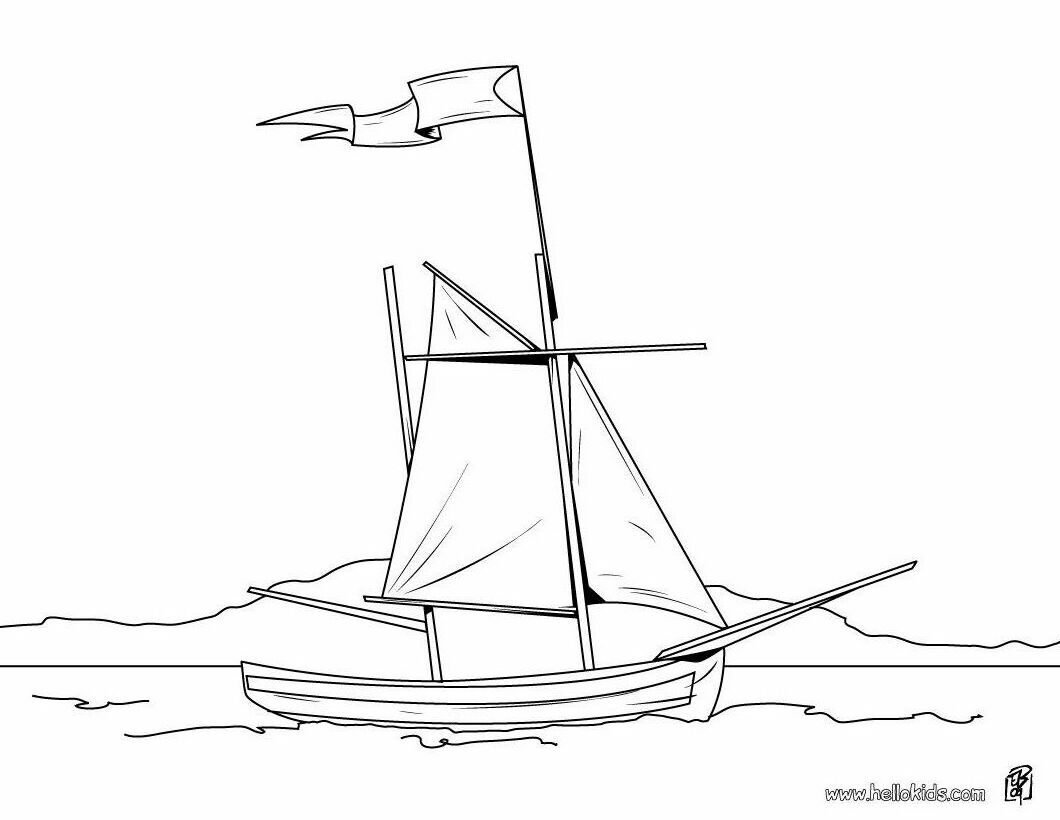 BOAT coloring pages - Viking ship side view