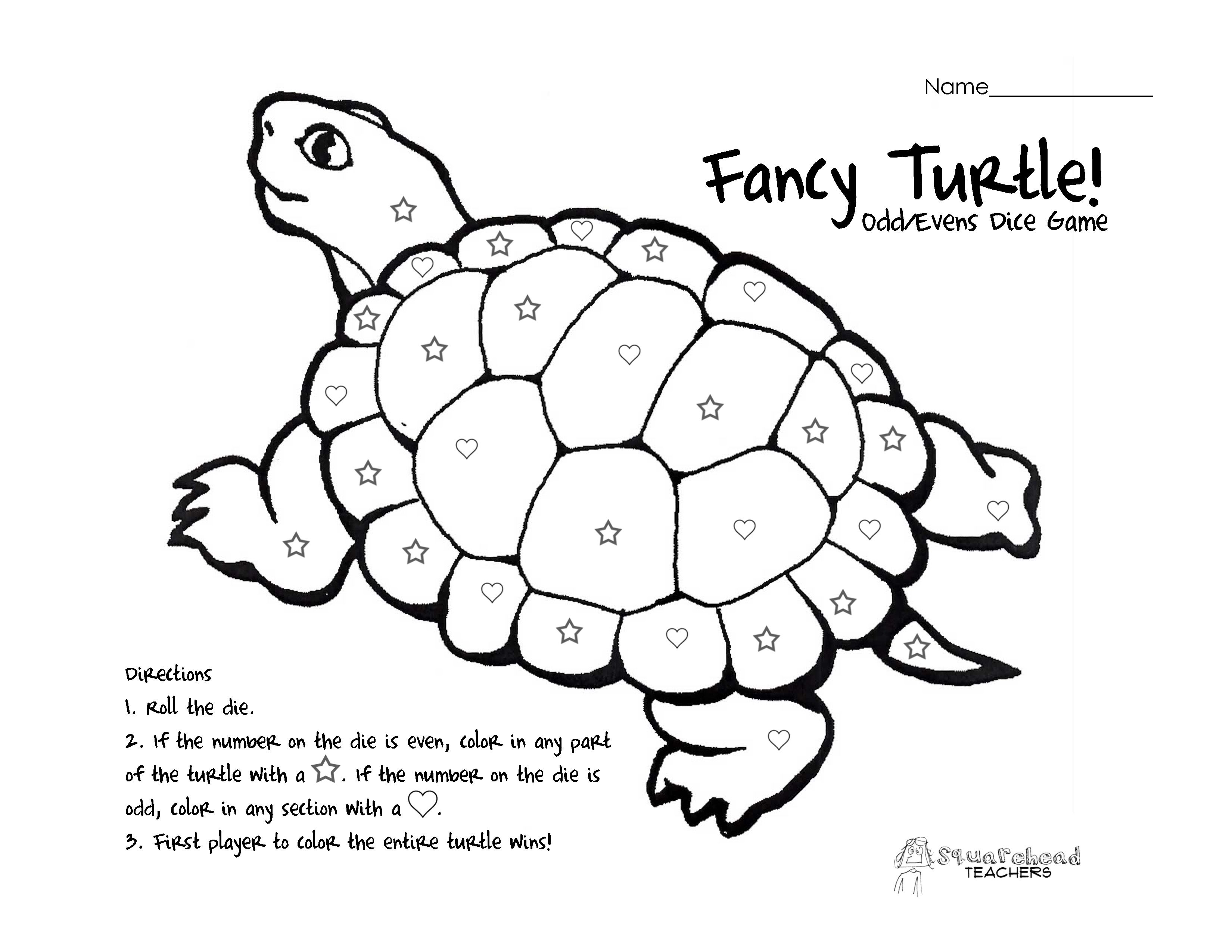 Fancy Turtle! (Odd/Evens Dice Game) | Squarehead Teachers
