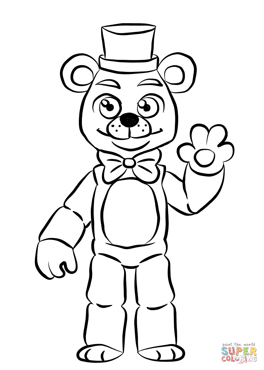 FNAF Golden Freddy coloring page | Free Printable Coloring Pages